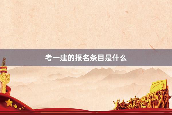 考一建的报名条目是什么